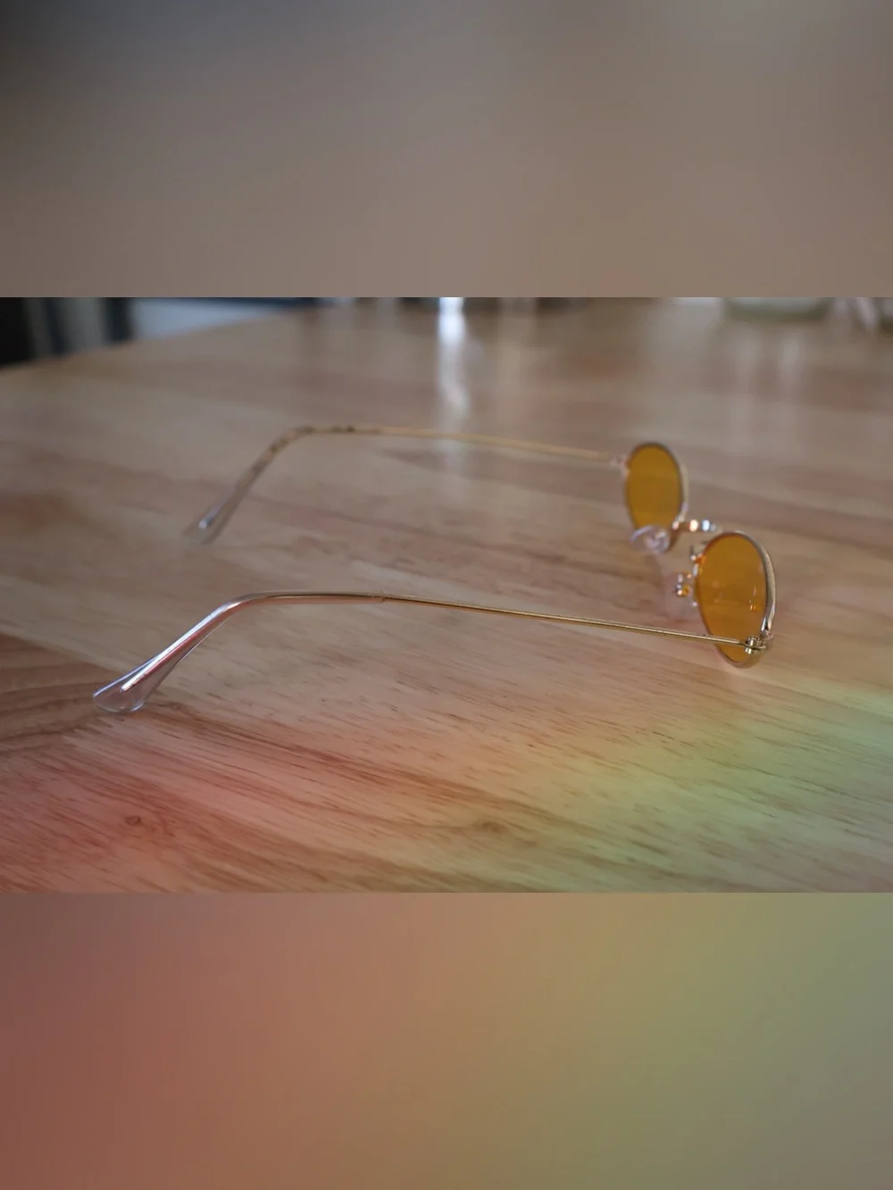 Vintage Small Sunglasses Oval Slender Metal Frame Candy Colors B2277